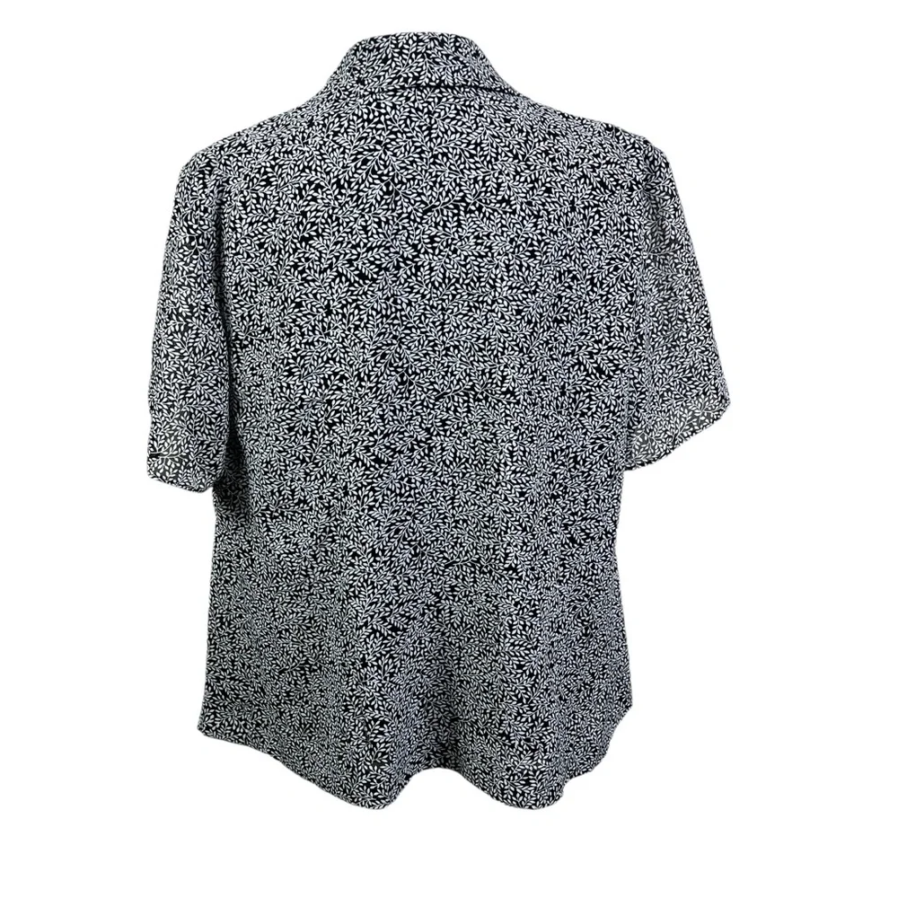 Vintage Spago Collection Blouse Women's 16W Button Up Short Sleeve Leaf Print - Picture 3 of 8